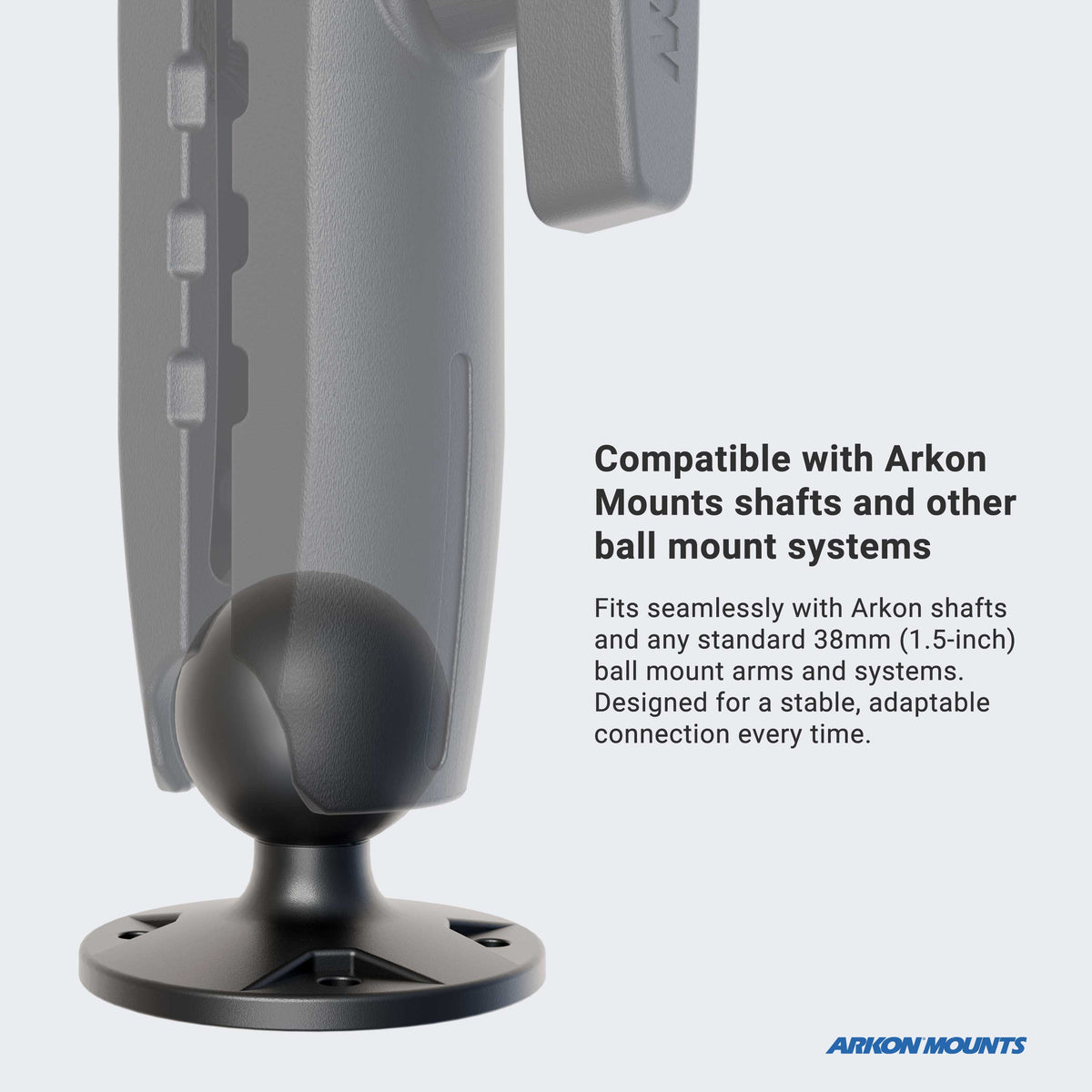 Arkon APC38AMPS – montagevoorbeeld; arm apart verkrijgbaar – artikel 92230043