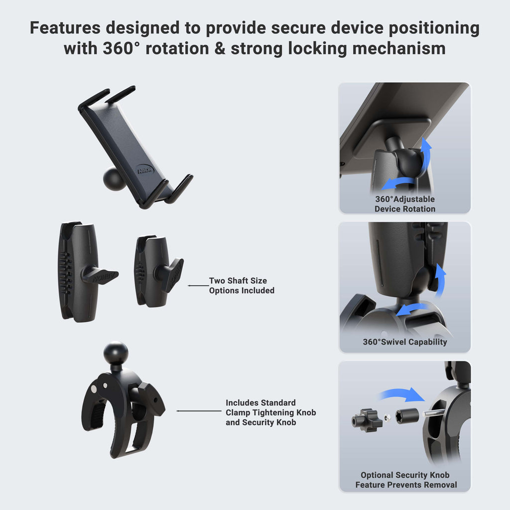 Arkon SM6RMCPM – toelichting op de verstelbare klemmontage – artikel 92220450