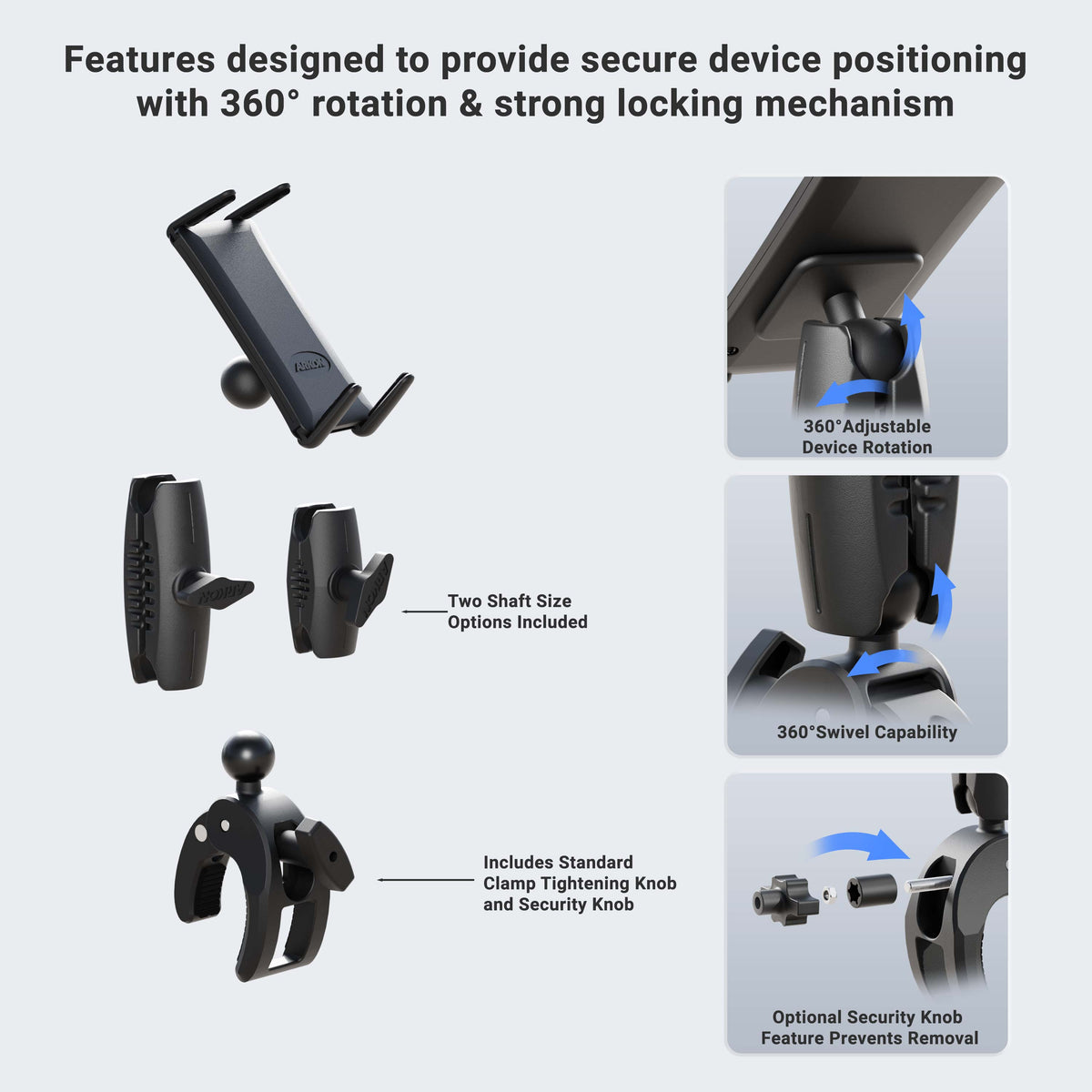 Arkon SM6RMCPM – toelichting op de verstelbare klemmontage – artikel 92220450