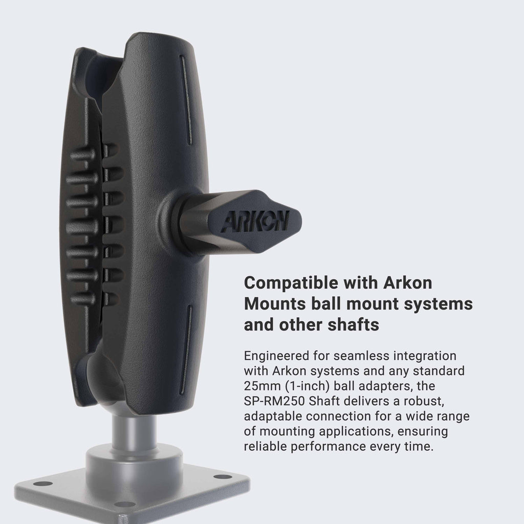 Arkon SP-RM250 – toelichting op de klemarm; getoonde basis apart verkrijgbaar – artikel 92220006