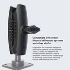 Arkon SP-RM250 – toelichting op de klemarm; getoonde basis apart verkrijgbaar – artikel 92220006