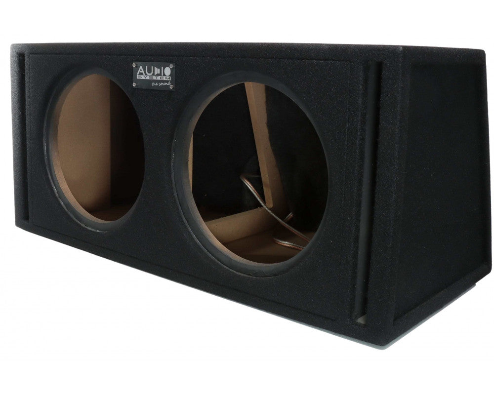 AUDIO SYSTEM Dubbele lege behuizing. Bassreflexbehuizing van 2x 42 Liter voor 2x 30 cm Bass