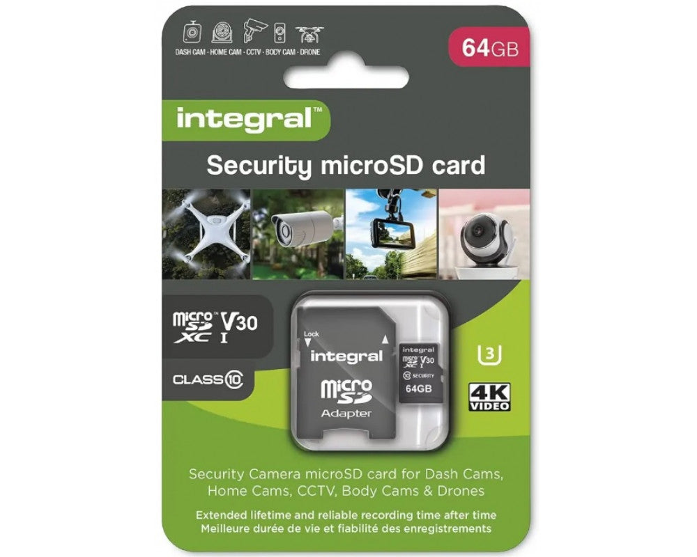 64GB Integral Security Micro SD-kaart (Klasse 10) – Snelle, veilige opslag