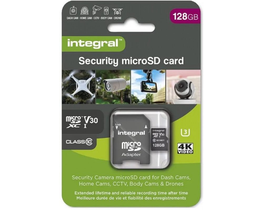 128GB Integral Security Micro SD-kaart (Klasse 10) – Snelle, veilige opslag