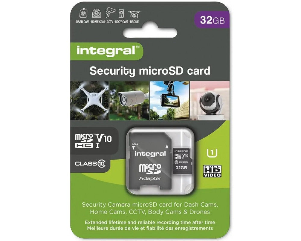 32GB Integral Security Micro SD-kaart (Klasse 10) – Snelle, veilige opslag
