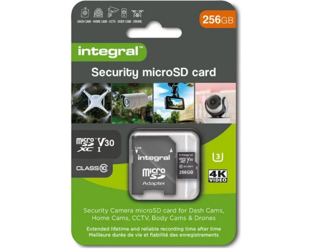 256GB Integral Security Micro SD-kaart (Klasse 10) – Snelle, veilige opslag