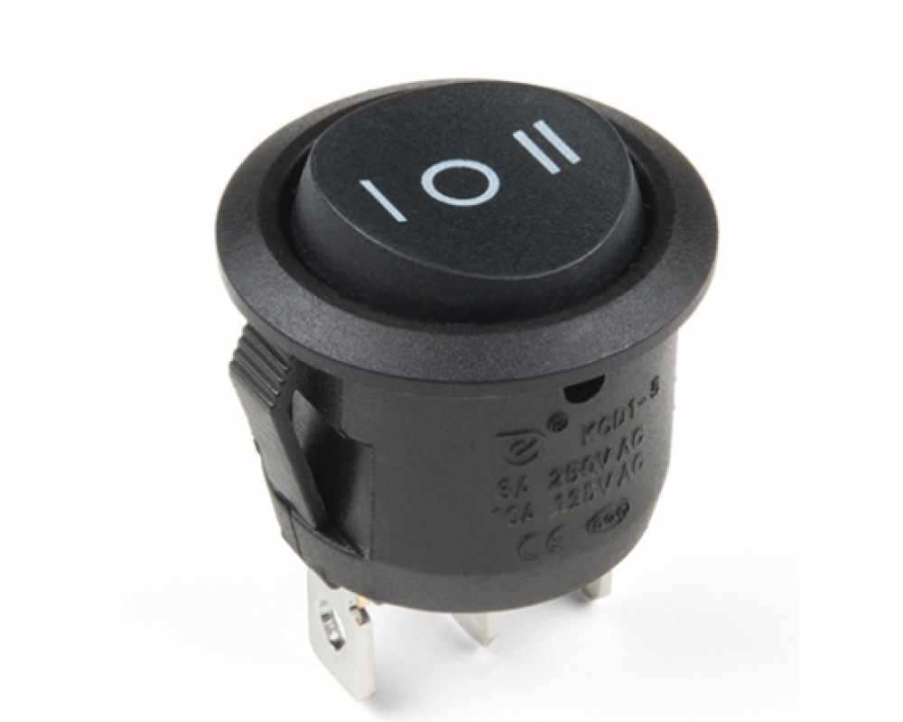 wipschakelaar rond 20 mm aan-uit-aan 12V 10A onverlicht in blister