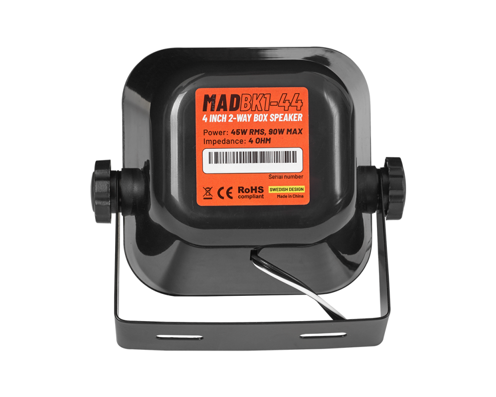GAS MAD BK1-44 2-way box speaker - black, opbouwspeaker 10cm