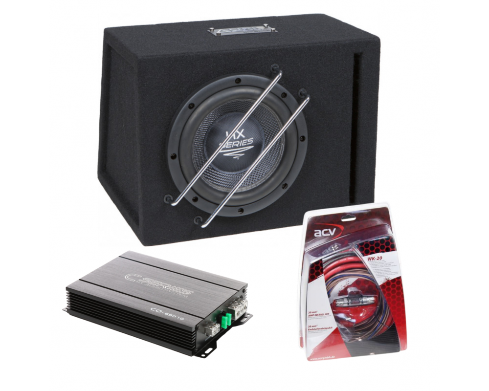 AUDIO SYSTEM Subwoofer set HX08 SQ BR (gepoort) + CO-650.1D + WK-20