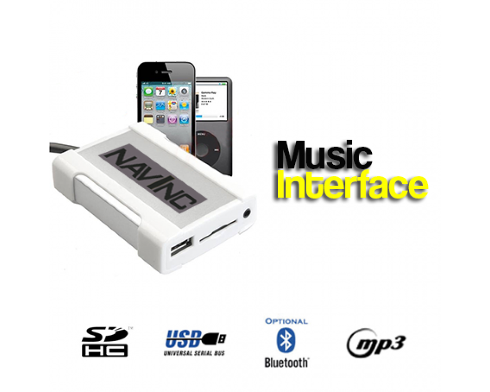 iPod/USB/SD/AUX interface Div. modellen Peugeot- Citroën met12-pins changer conn (RD4 CAN-BUS)
