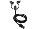 iSimple Datakabel USB naar Lightning / Micro USB / USB C 1m zwart