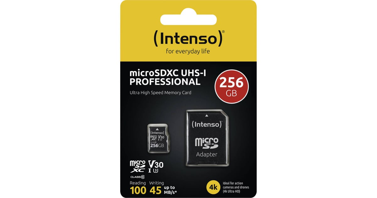 Intenso Professional microSDXC-geheugenkaart 256 GB – afbeelding 1