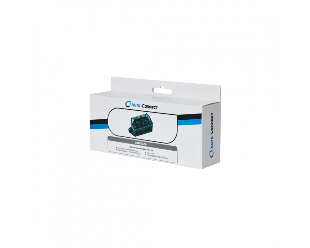 Auto-Connect 53mm/0GA dist block 2 in 4 out