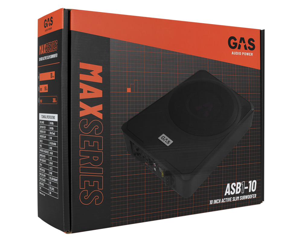 GAS MAX Level 1 Amplified Underseat Subwoofer 10" afbeelding 10
