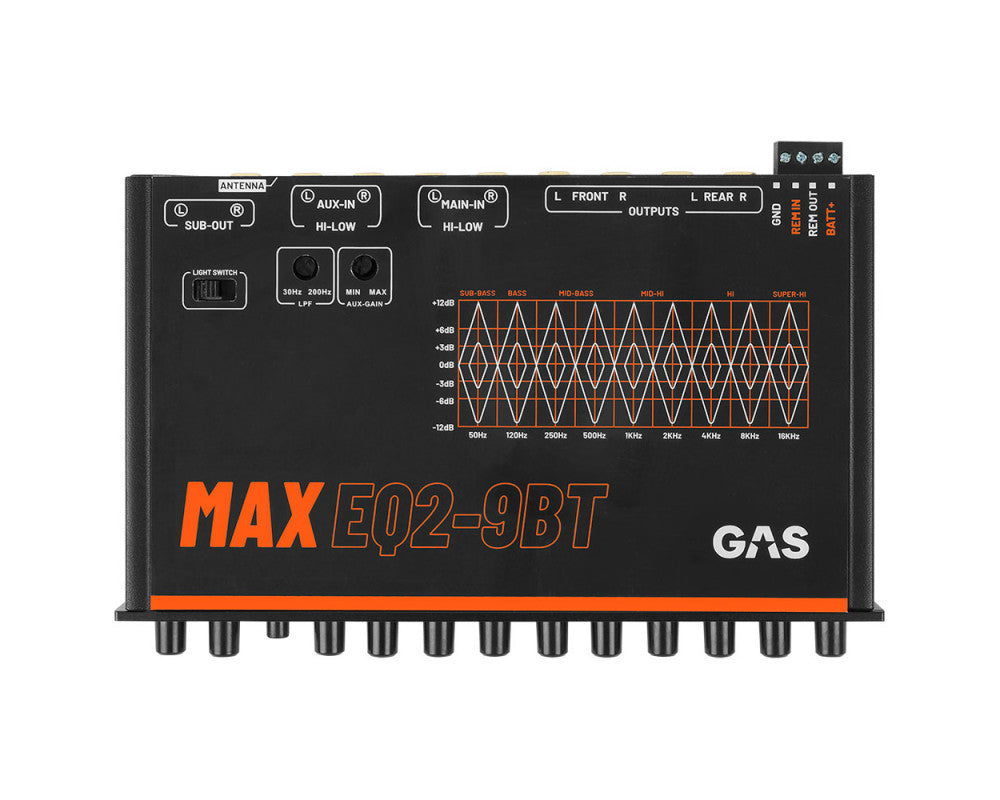 GAS MAX ½DIN 9-band EQ with Bluetooth, 6V Pre-Outs afbeelding 10