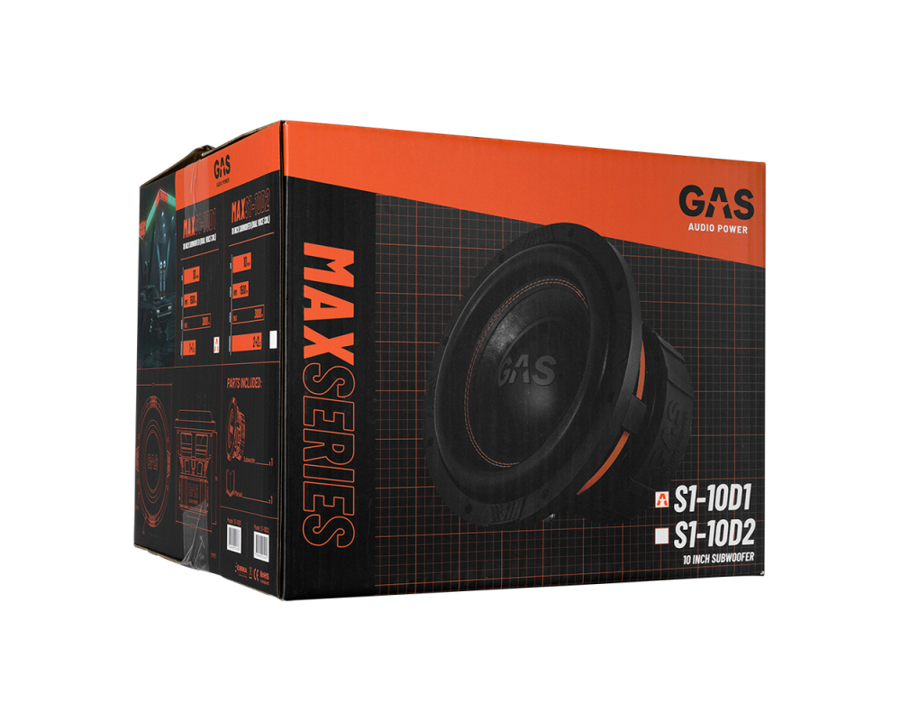 GAS MAX Level 1 Subwoofer 10" 2x1 Ohm afbeelding 6