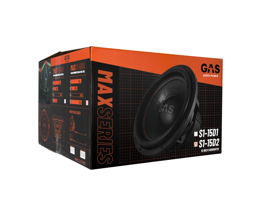 GAS MAX Level 1 Subwoofer 15" 2x2 Ohm afbeelding 4