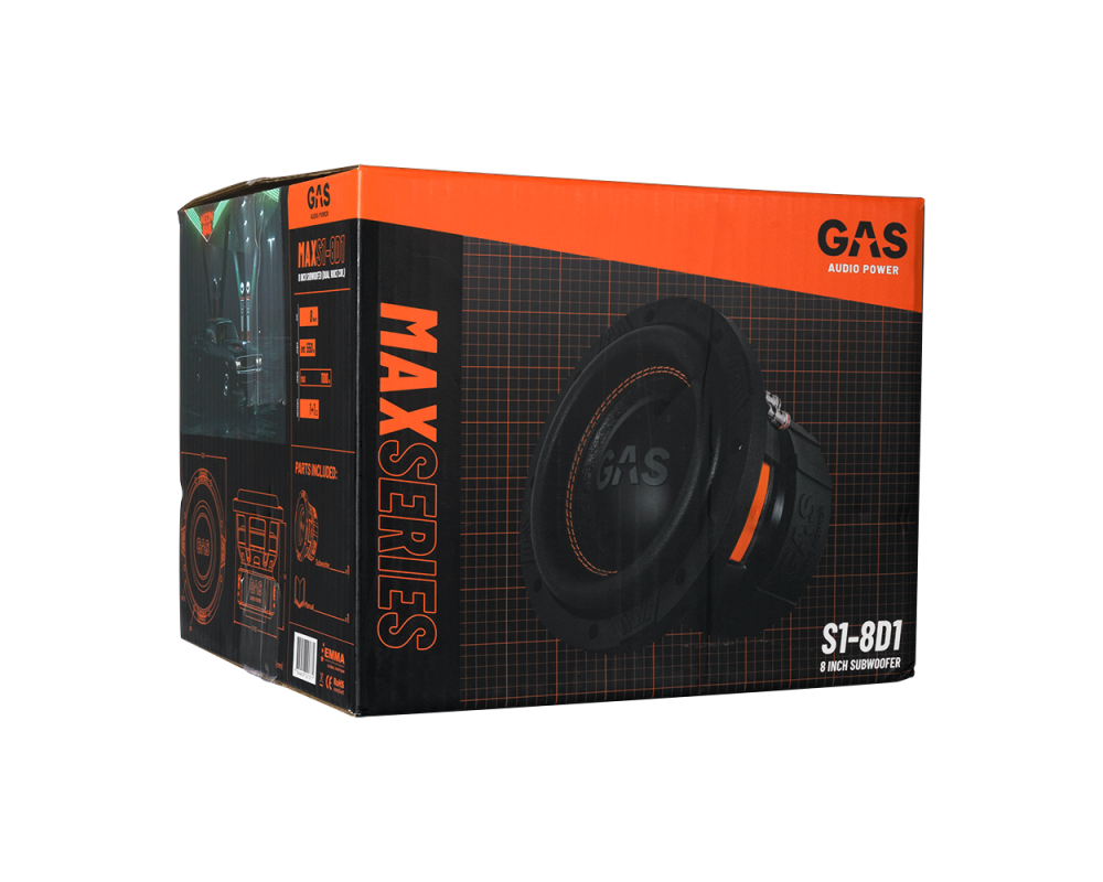 GAS MAX Level 1 Subwoofer 8" 2x1 Ohm afbeelding 6