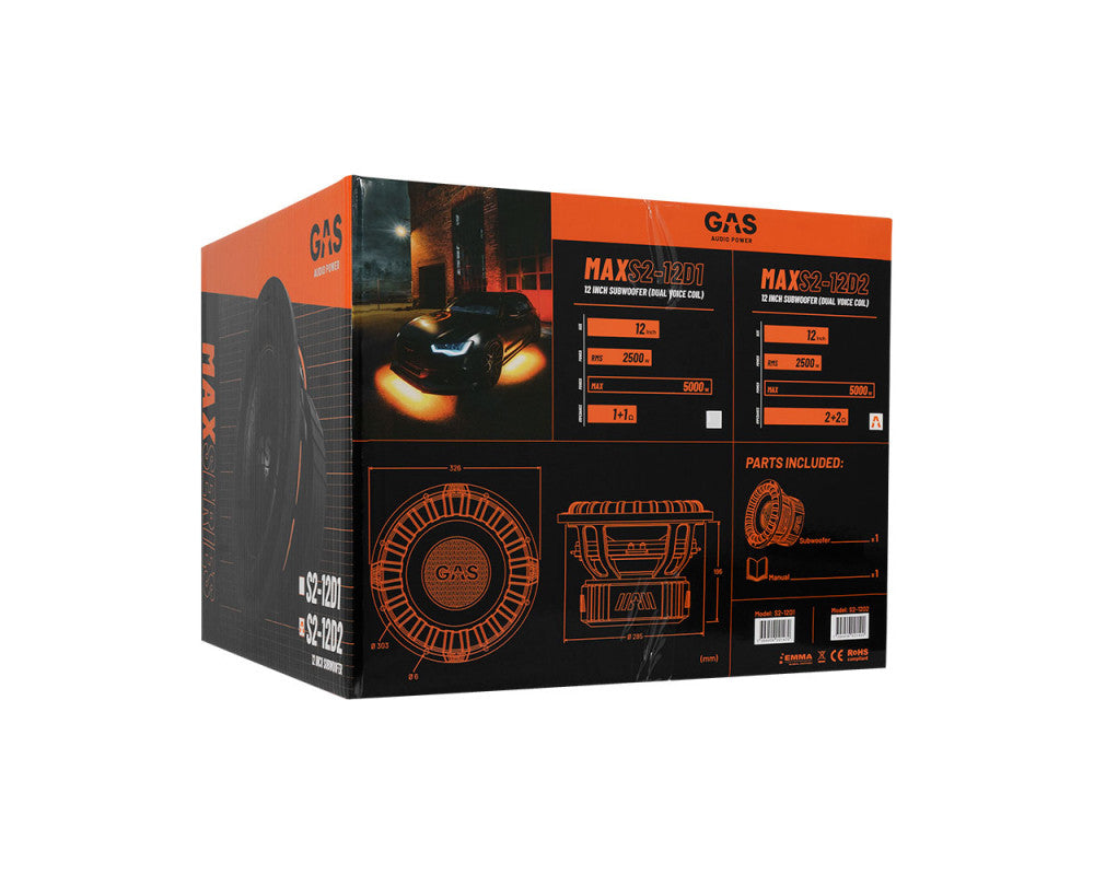 GAS MAX Level 2 Subwoofer 12" 2x1 Ohm afbeelding 4