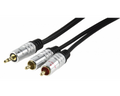 Audio cable 3.5 mm jack (male) --> 2x RCA cinch (male) premium, 2.5 meter