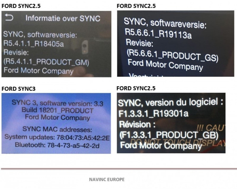 Multimedia Video interface Ford SYNC2.5 & SYNC3