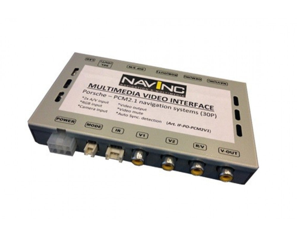Multimedia 2x VIDEO interface + CAM input + Vid mute functie Porsche PCM2.1 navi 30-pins flat cable