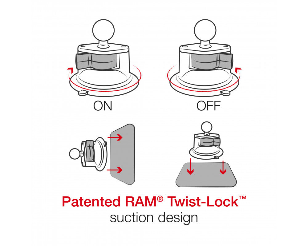 RAM® X-Grip® middelgroot telefoonhouder met RAM® Twist-Lock™ Zuignap