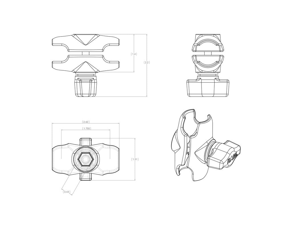 RAM® Double Socket Arm