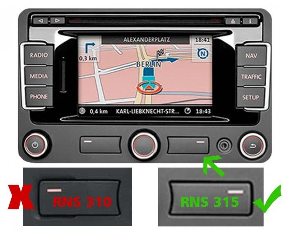 Camera interface t.b.v. aansluiten aftermarket camera (NTSC) op RNS-510/Columbus/RNS315/RCD510