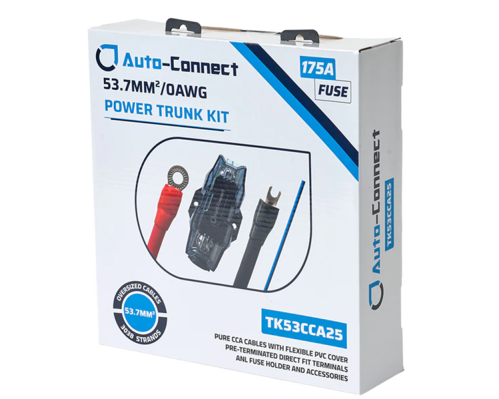 Auto-Connect Pure CCA Trunk Power Wiring Kit 53.7mm², 2.5m