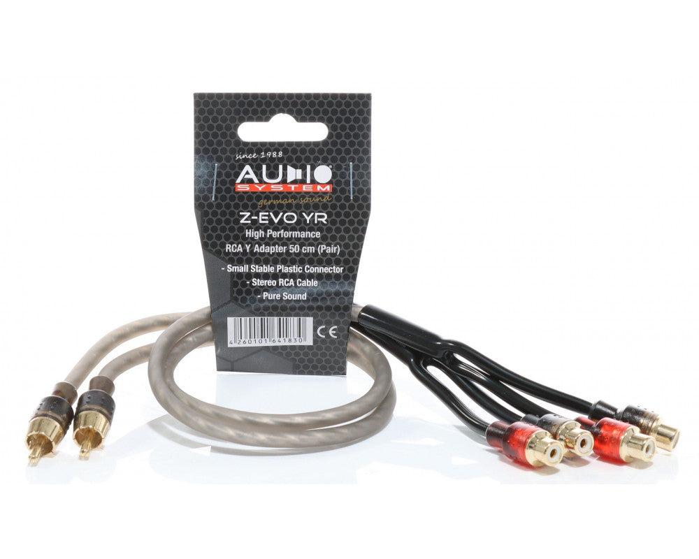 AUDIO-SYSTEM RCA-kabel HIGH-Performance 500mm OFC Y-RCA-kabel (1x plug M en 2x plug F) afbeelding 2