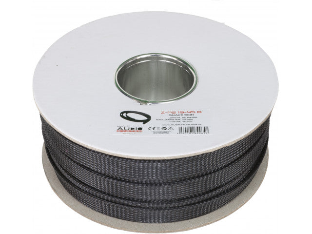 AUDIO SYSTEM Professionele gevlochten kous. Rol van 50 mtr. Diameter 19 tot 45 mm Zwart afbeelding 3