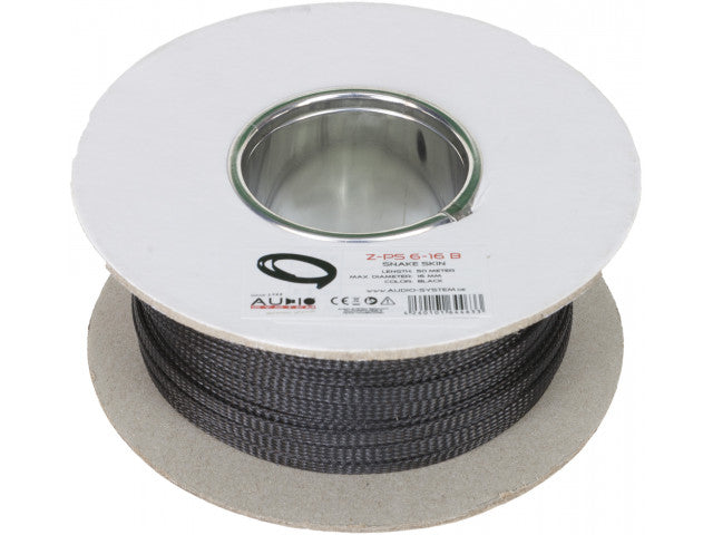 AUDIO SYSTEM Professionele gevlochten kous. Rol van 50 mtr. Diameter 6 tot 16 mm Zwart afbeelding 3