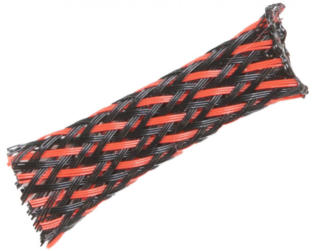 AUDIO SYSTEM Professionele gevlochten kous. Rol van 50 mtr. Diameter 6 tot 16 mm Rood/Zwart afbeelding 4