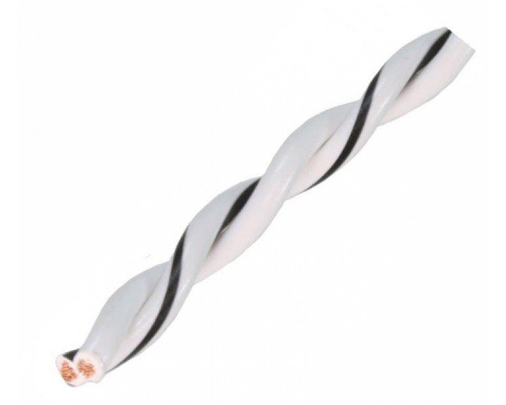 AUDIO SYSTEM Gedraaide luidsprekerkabel. Wit. 2x 0,5mm² . 200 mtr per rol - Speaker adapter kabel - artikel z-tsc 0,5 WH