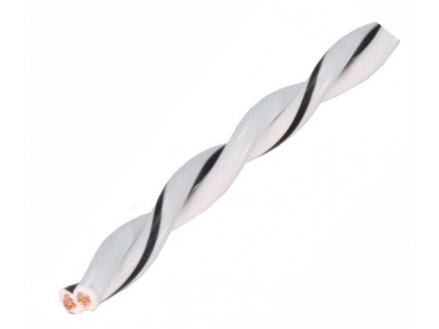 AUDIO SYSTEM Gedraaide luidsprekerkabel. Wit. 2x 0,5mm² . 200 mtr per rol - Speaker - artikel z-tsc 0,5 WH - afbeelding 2