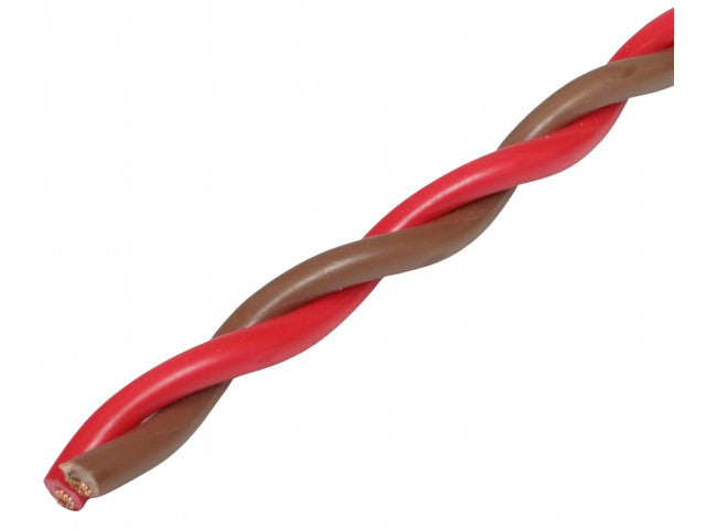 AUDIO SYSTEM "TWISTED" luidsprekerkabel 2x 0,75 mm² Bruin/Rood afbeelding 3