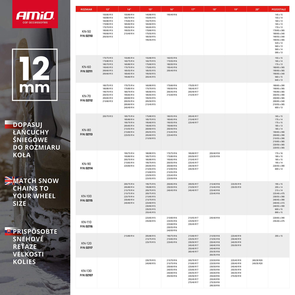 Sneeuwkettingen 12 mm KN-50 AMiO 02110 - AMiO 02110 - afbeelding 4