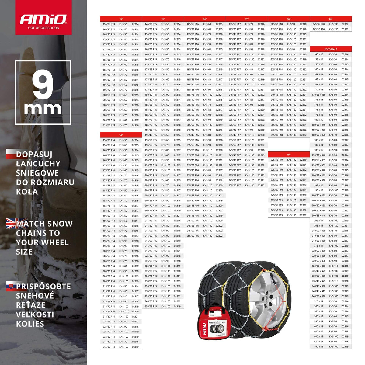 Ö-Norm Sneeuwkettingen 9mm + BAG KNS-70 AMiO 02316 - AMiO 02316 - afbeelding 2