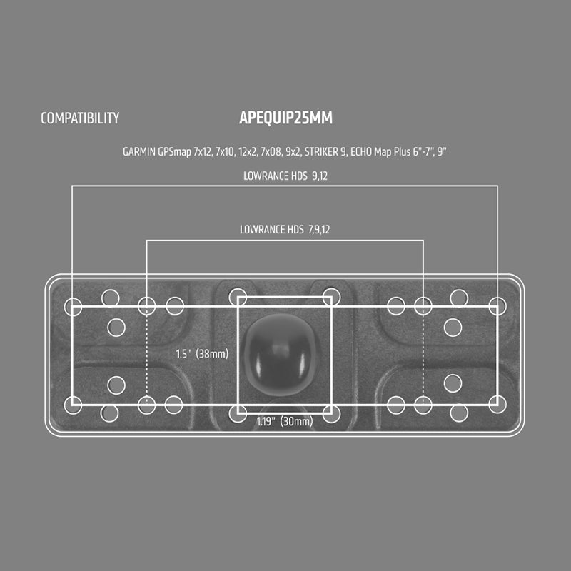 Arkon APEQUIP25MM detail of toepassing; overige onderdelen niet inbegrepen