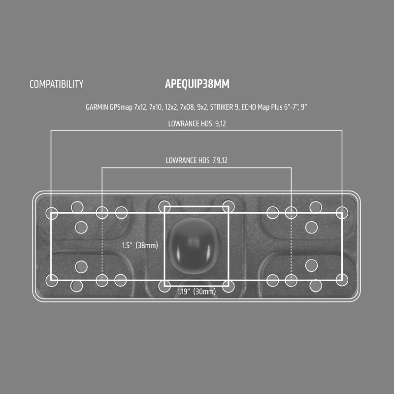 Arkon APEQUIP38MM detail of toepassing; overige onderdelen niet inbegrepen
