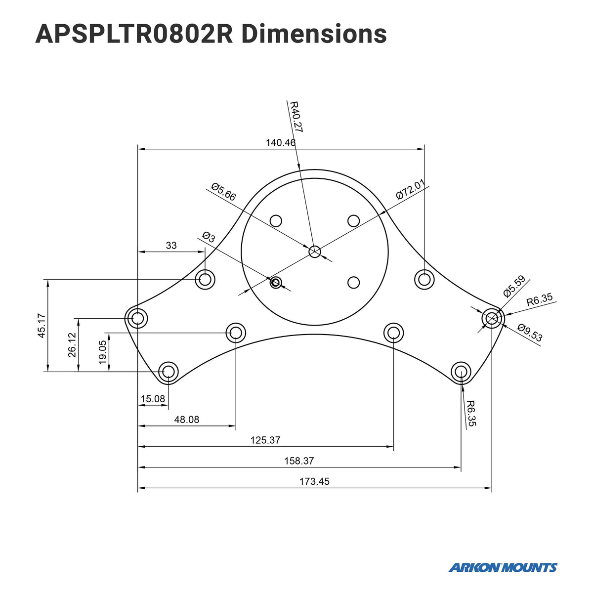 Arkon APSPLTR0802R detail of toepassing; overige onderdelen niet inbegrepen
