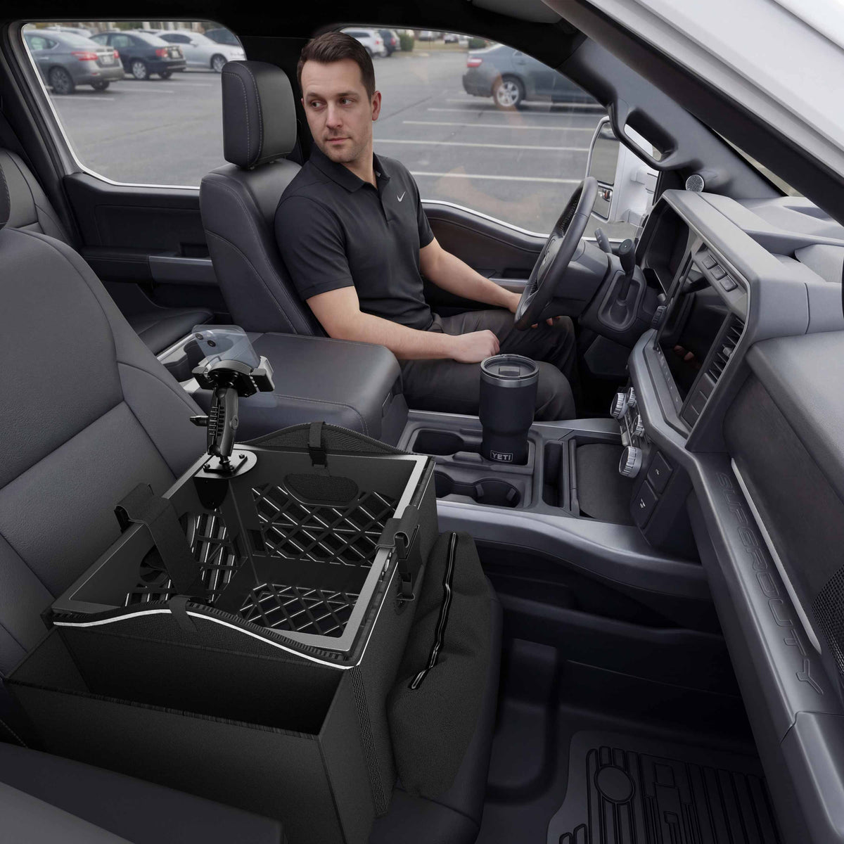 Arkon AUEXC01RVPT AutoExec telefoonhouder; apparaten en opbergspullen niet inbegrepen