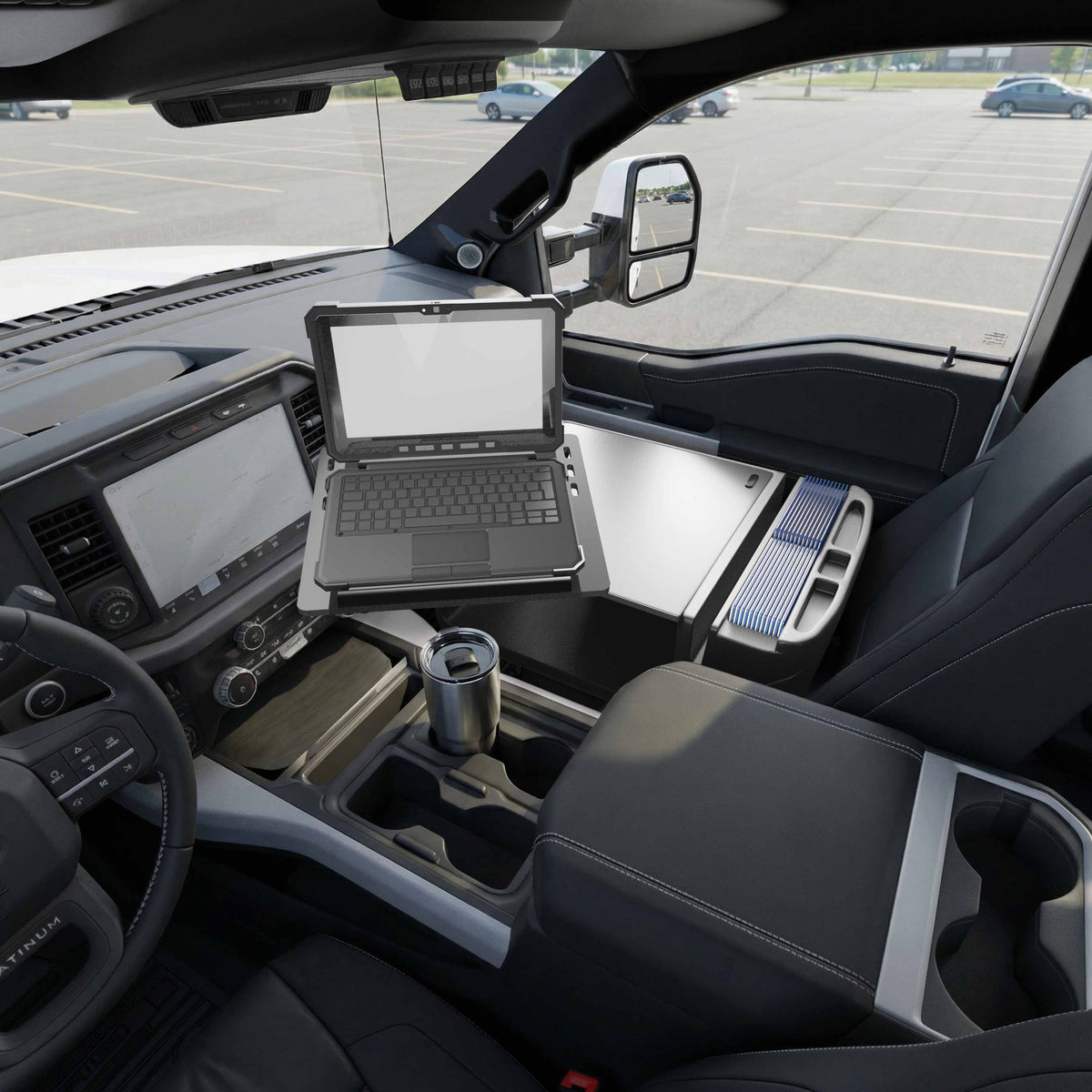 Arkon AUEXRD01 AutoExec grijs; apparaten en opbergspullen niet inbegrepen
