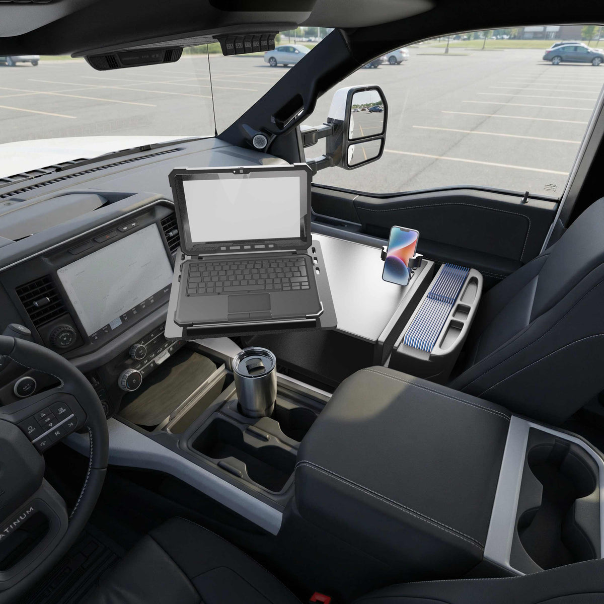 Arkon AUEXRD01RVPT AutoExec grijs; apparaten en opbergspullen niet inbegrepen