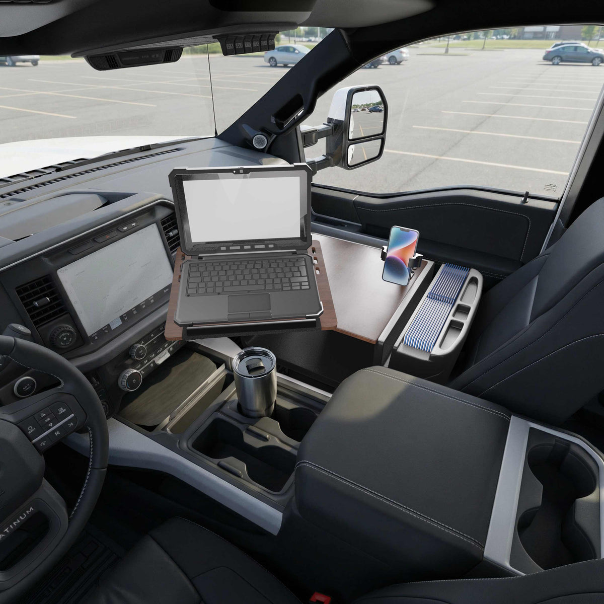 Arkon AUEXRD01RVPT AutoExec mahonie; apparaten en opbergspullen niet inbegrepen