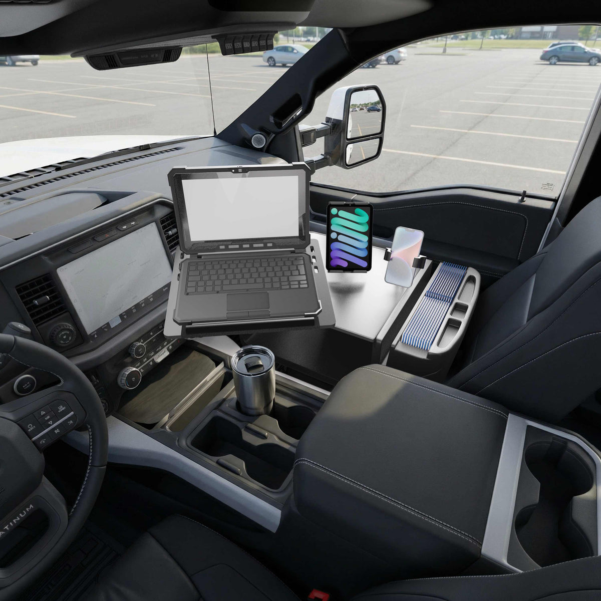 Arkon AUEXRD01T6RVPT AutoExec grijs; apparaten en opbergspullen niet inbegrepen
