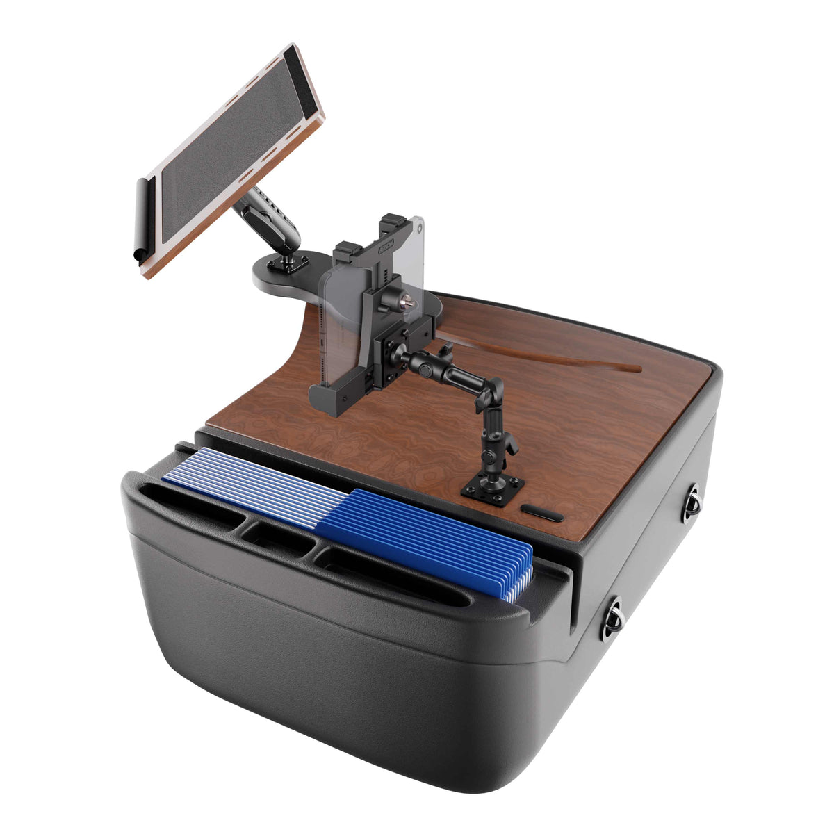 Arkon AUEXRD01TAB506AMPS AutoExec mahonie; apparaten en opbergspullen niet inbegrepen