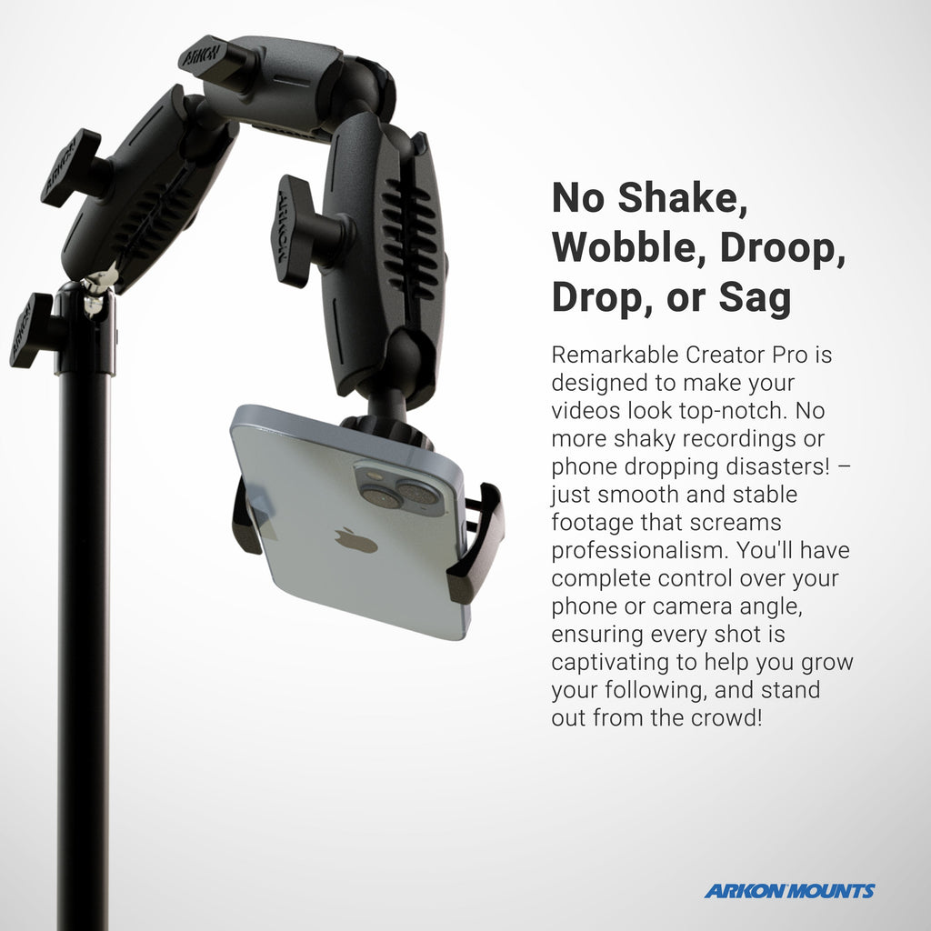 Arkon CDM2XMG5 Creator-standaard detail of gebruiksvoorbeeld; toestellen en overige apparatuur niet inbegrepen