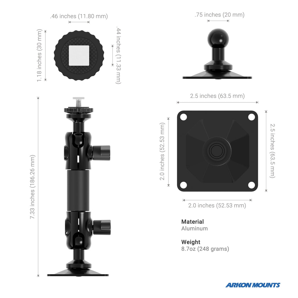 Arkon T-bout monitormontage montagedetail of voorbeeld; toestel en andere onderdelen niet inbegrepen